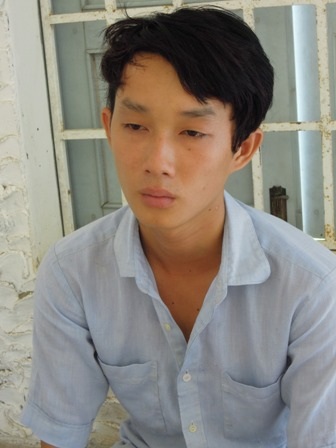 Đối tượng Phúc tại cơ quan công an