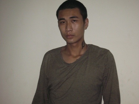 Đối tượng Trung tại cơ quan công an