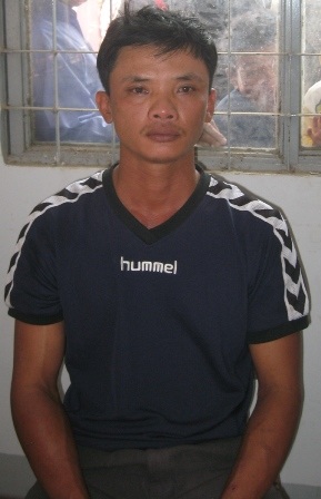 Đối tượng Hùng tại cơ quan công an