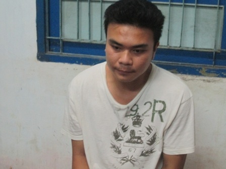 Đối tượng Sơn tại cơ quan công an