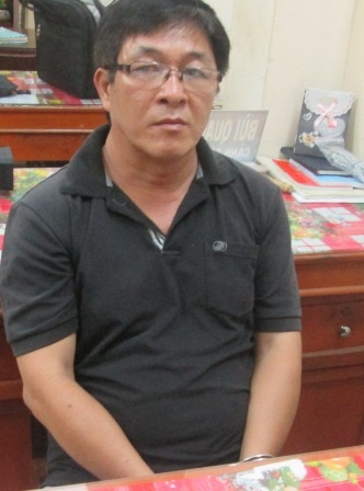 Đối tượng Hà tại cơ quan công an