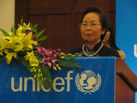 Phó Chủ tịch nước Nguyễn Thị Doan phát biểu tại lễ công bố