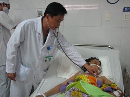 Chị Nở đang được điều trị tại Bệnh viện Đà Nẵng