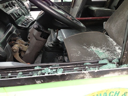 Chiếc xe bị cháy phần máy