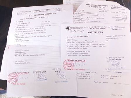 Giấy xuất viện của Tiến