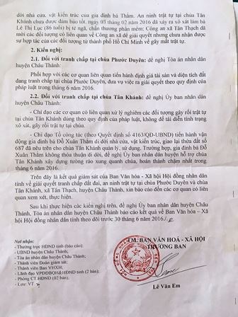 Bến Tre: Đất chùa cấp cho cá nhân, xử lý sai phạm xong vẫn không trả lại cho chùa - 4 Ban Văn Hóa - Xã Hội (Hội đồng Nhân dân tỉnh Bến Tre) kiến nghị giải quyết dứt điểm vụ việc