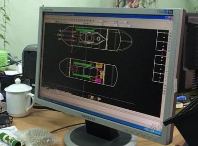 Sơ đồ thiết kế tàu ngầm của ông Nguyễn Quốc Hòa - Giám đốc Cty Cơ khí Quốc Hòa (TP Thái B