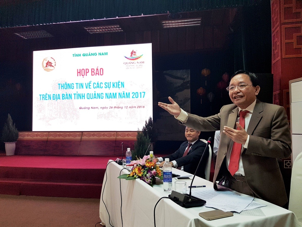 Ông Đinh Hài – Giám đốc Sở VH-TT&DL Quảng Nam tại buổi họp báo chiều ngày 26/12