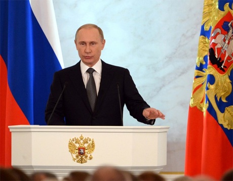 Ông Putin phát biểu trước quốc hội Nga.