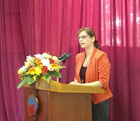 Đại sứ Israel tại Việt Nam Meirav Eilon Shahar phát biểu tại buổi lễ.