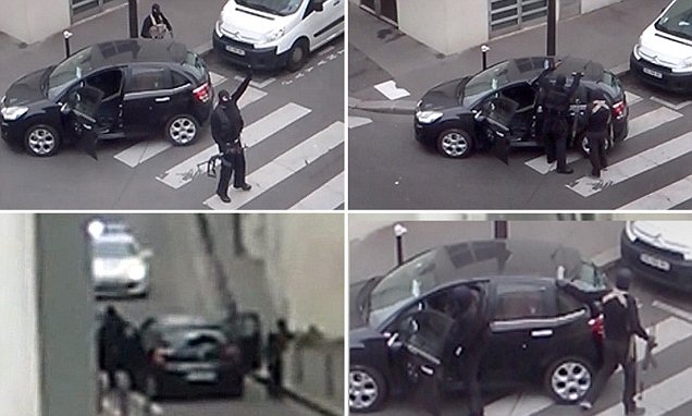 Khi khủng bố khiến châu Âu "ngồi trên lửa" - 1 Những kẻ tấn công tòa báo châm biếm Charlie Hebdo tại Paris. (Ảnh: