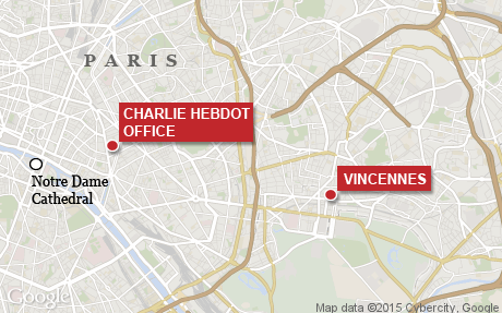 Tiệm tạp hóa Hyper Cacher, nơi xảy ra vụ bắt cóc con tin ở phía đông Paris.