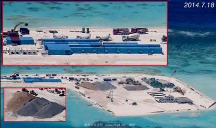 Trung Quốc đang tăng tốc hoạt động xây dựng phi pháp trên bãi đá Tư Nghĩa.