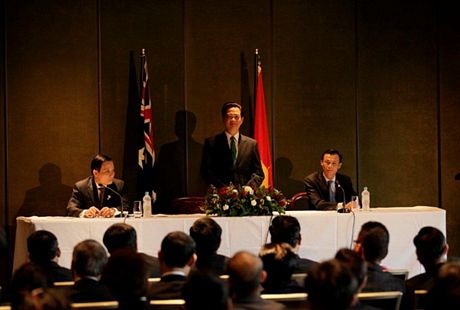 Thủ tướng Nguyễn Tấn Dũng gặp gỡ lãnh đạo các doanh nghiệp hàng đầu của Úc. (Ảnh: