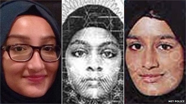3 nữ sinh Anh "bắt xe buýt tại Istanbul để đến Syria" - 2 (Từ trái sang phải) Kadiza Sultana, Amira Abase và Shamima Begum (Ảnh: