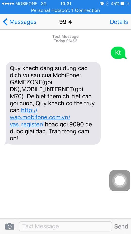 Dịch vụ chạy ngầm, nhà mạng đổ thừa khách hàng "nhấp đường link lạ" - 1 Gói dịch vụ Gamezone được cài đặt trên máy chị Thủy