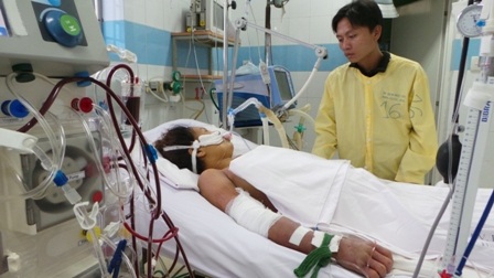 Bệnh nhân Nguyễn Thị B. trong thời gian điều trị tại bệnh viện Bệnh Nhiệt Đới