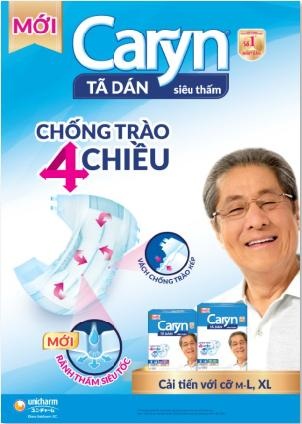 Chăm sóc người già ở những xứ sở “thiên đường” có gì đặc biệt? - 3 Tã dán Caryn cải tiến mới ra đời với thiết kế mỏng nhẹ thoáng khí, cùng hệ Rãnh thấm siêu tốc mới và vách chống trào kép, giúp người cao tuổi sống vui sống khỏe hơn.