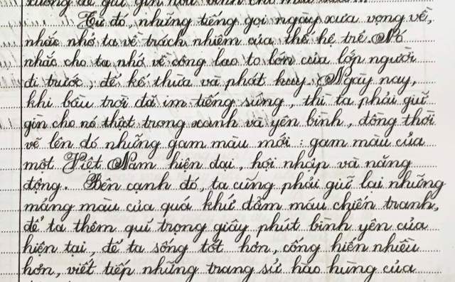 Một trong những tác phẩm đạt giải cuộc thi Văn hay Chữ tốt TPHCM 2016