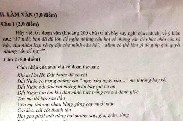 Lời tâm sự “Thà cô chết chứ không để trò chết” vào đề thi Văn - 4 Trách nhiệm và sự trải nghiệm, dấn thân của tuổi 17 được đề cập trong đề thi Văn lớp 12 ở Tiền Giang