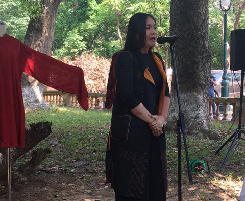 NTK Lan Hương chia sẻ trong buổi hội thảo sáng 16/10 tại Hoàng thành Thăng Long. Ảnh: Tùng Long.