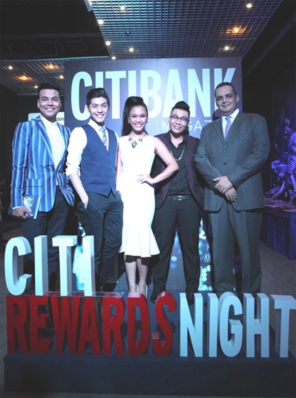 Các nghệ sỹ Duy Hải, Noo Phước Thịnh, Phương Vy và Hamlet Trương tại sự kiện Citi Rewards Night
