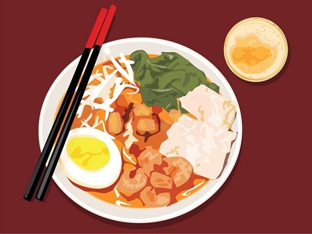 Với 5 đô la, bạn mua được gì trên khắp thế giới? - 10 Ở Singapore: Món mì gạo
và mì trứng xào lẫn cùng một lon bia.