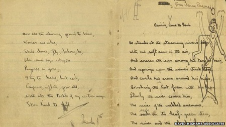 Tìm thấy bản thảo chép tay của nhà thơ Dylan Thomas sau 70 năm - 3 Tập bản thảo được tìm thấy chứ 49 bài thơ viết tay của nhà thơ
Dylan Thomas.