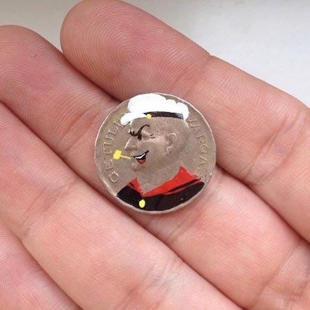 Kinh ngạc với những chân dung sinh động được vẽ trên đồng xu - 3 Nhân vật thủy thủ Popeye