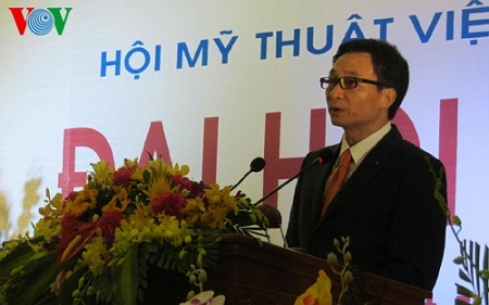 Phó Thủ tướng Vũ Đức Đam dự Đại hội Hội Mỹ thuật Việt Nam - 1 Phó Thủ tướng Vũ Đức Đam phát biểu tại đại hội Hội Mỹ thuật Việt Nam