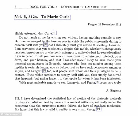 Tình cảm Albert Einstein dành cho Marie Curie trong lá thư mới tìm thấy - 2 Tình cảm Albert Einstein dành cho Marie Curie trong lá thư mới tìm thấy
