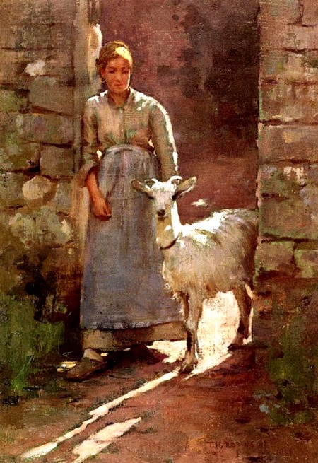 Bức “Cô gái và chú dê” - họa sĩ người Mỹ Theodore Robinson (1852-1896).