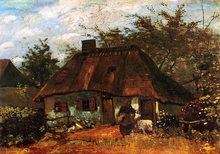 Bức “Nhà tranh, người phụ nữ, và chú dê” - danh họa người Hà Lan Vincent van Gogh (1853-1890).