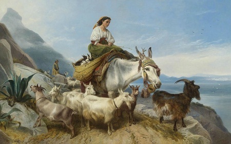 Bức “Những người mục đồng nhìn qua eo biển” - họa sĩ người Anh Richard Ansdell (1815-1885).
