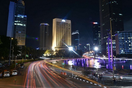 Hình ảnh thế giới “tắt đèn” vì tương lai xanh - 13 Quận
trung tâm ở thành phố Jakarta, Indonesia.