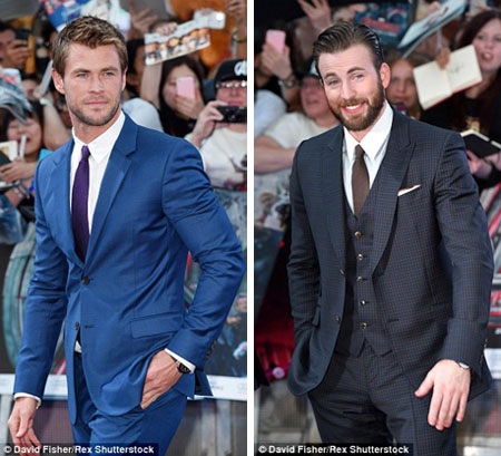 Chris
Hemsworth vào vai Thần Sấm Thor. Chris Evans vào vai Captain America.