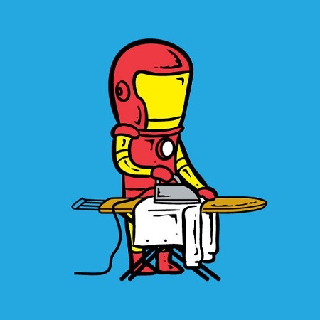 Người Sắt Iron Man làm nghề giặt ủi.