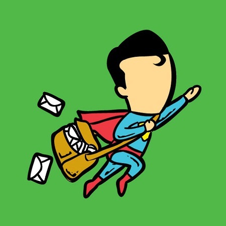 Siêu nhân Superman với khả năng bay lượn thành thần, đi làm người đưa thư.