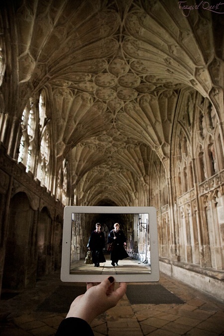 Thú vị bộ ảnh “cảnh phim đi tìm lại... bối cảnh” - 2 Cảnh trong phim “Harry Potter” quay ở thánh đường Gloucester,
hạt Gloucester, Anh.
