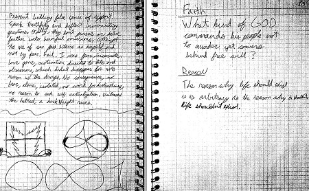 Những
suy nghĩ James Holmes viết ra khá khó hiểu, chẳng hạn: “