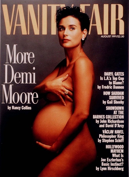 Câu chuyện về 10 bìa báo “dũng cảm” nhất - 2 Nữ diễn viên Demi Moore
xuất hiện trên bìa tạp chí Vanity Fair
