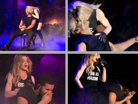 Những nụ hôn gây tranh cãi nhất của nghệ sĩ Hollywood - 1 Nam ca sĩ Drake và nữ
ca sĩ Madonna: