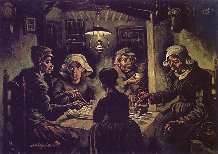 Tác phẩm thuở mới “tập vẽ” của các danh họa - 7 Danh họa người Hà Lan Vincent
Van Gogh và bức “Những người ăn khoai tây” (1885)
