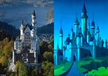 Lâu đài Neuschwanstein là nguyên mẫu cho lâu đài của “Người
đẹp ngủ trong rừng”.