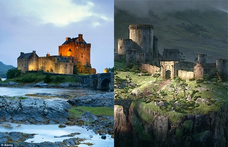 Lâu
đài Eilean Donan của Scotland đã giúp sáng tạo nên lâu đài trong “Công chúa tóc
xù”.