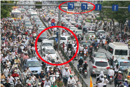 Đi thẳng, rẽ phải sẽ giảm ùn tắc giao thông - 1 Phân luồng như vậy không kẹt xe mới là chuyện lạ - Ảnh từ internet