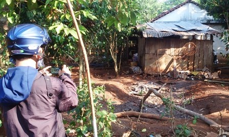 Khu vườn nhà bà Hường trở nên hoang vắng sau khi vụ án xảy ra