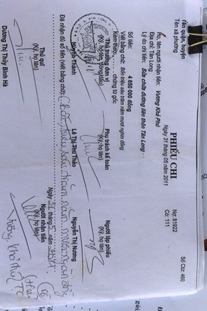 Vụ vợ Bí thư truy sát chủ nợ: Xử phạt chủ tịch xã, kế toán trưởng 3.3 triệu đồng - 1 Một trong những phiếu chi mà bà Hà cho rằng chi tiền sửa chữa đường nhưng không làm