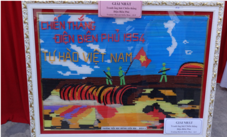 Độc đáo bức tranh Chiến thắng Điện Biên Phủ làm bằng… ống hút - 1 Chiến thắng Điện Biên Phủ