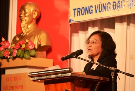 Bà Đồng Thị Ánh, Chủ tịch Hội Luật gia TPHCM phát biểu